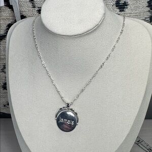 Finola Hughes Sterling Silver Jamais/Toujours Flippable Pendant Necklace